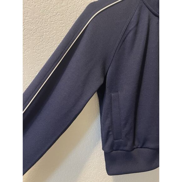 Lacoste Navy Blue Track Jacket Women's 32 US XS Full Zip Paris White Stripe - Picture 4 of 11